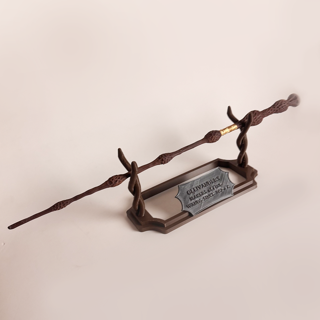 Suporte Varinha Wood - Display Minimalista Impressão 3D - Decoração Geek Presente