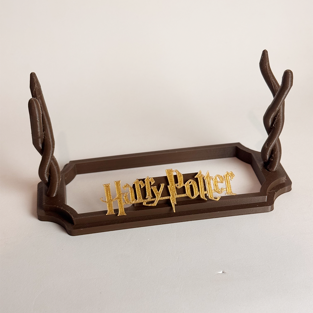 Suporte Varinha Wood - Display Minimalista Impressão 3D - Decoração Geek Presente